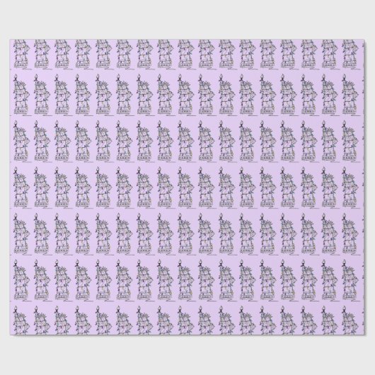 Vrijheidsbeeld NYC Kerstmis Hanukkah Paars Cadeaupapier (Vlak)