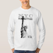 Vrijheidsbeeld Nyc Manhattan Mannen Lange hoes T-shirt (Voorkant)