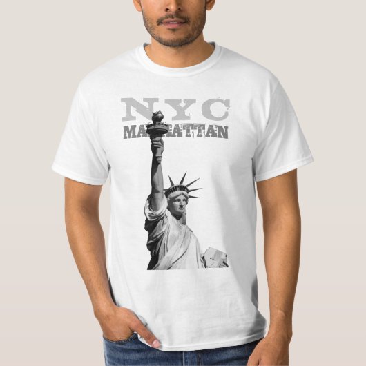Vrijheidsbeeld Nyc Manhattan Mannen Modern T-shirt (Voorkant)