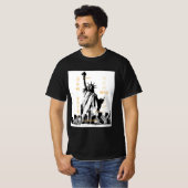 Vrijheidsbeeld Nyc New York Manhattan Mannen T-shirt (Voorkant volledig)
