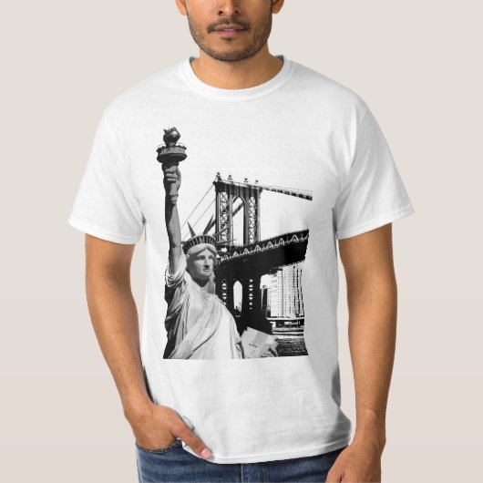 Vrijheidsbeeld Nyc New York Mannen Modern T-shirt (Voorkant)