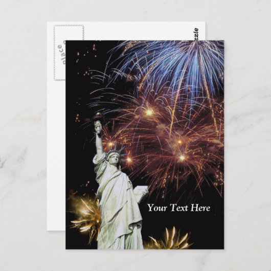 Vrijheidsbeeld - Onafhankelijkheidsdag Briefkaart (Voorkant / Achterkant)