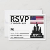 Vrijheidsbeeld, Onafhankelijkheidsdag RSVP-kaart RSVP Kaartje (Voorkant)