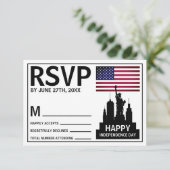 Vrijheidsbeeld, Onafhankelijkheidsdag RSVP-kaart RSVP Kaartje (Staand voorkant)