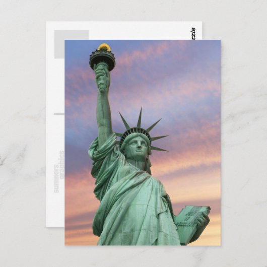 vrijheidsbeeld onder vivid sky briefkaart (Voorkant / Achterkant)