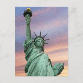vrijheidsbeeld onder vivid sky briefkaart