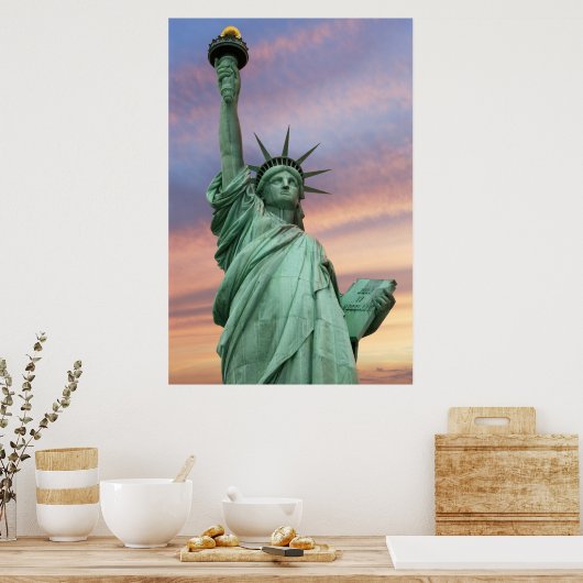 vrijheidsbeeld onder vivid sky poster (Keuken)