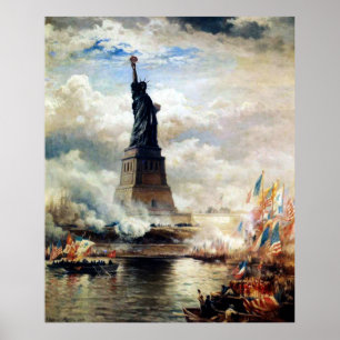 Vrijheidsbeeld onthuld door Edward Moran Poster