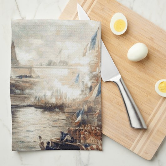 Vrijheidsbeeld onthulling 1886 theedoek (Quarter Fold)