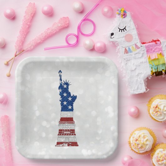 Vrijheidsbeeld op 4 juli Bord Glitter Paper (Feest)