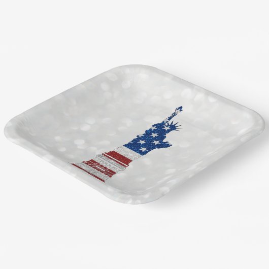 Vrijheidsbeeld op 4 juli Bord Glitter Paper (Gebogen)