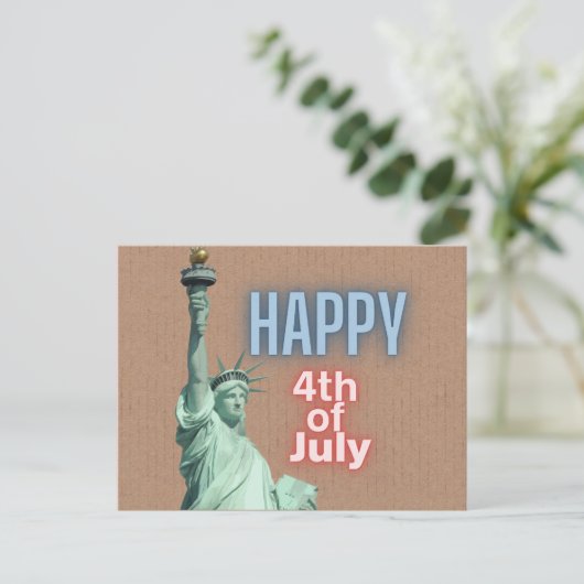 Vrijheidsbeeld op 4 juli briefkaart (Staand voorkant)