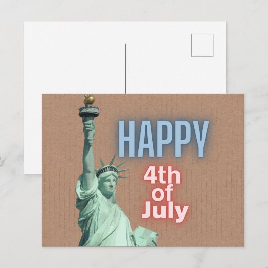 Vrijheidsbeeld op 4 juli briefkaart (Voorkant / Achterkant)