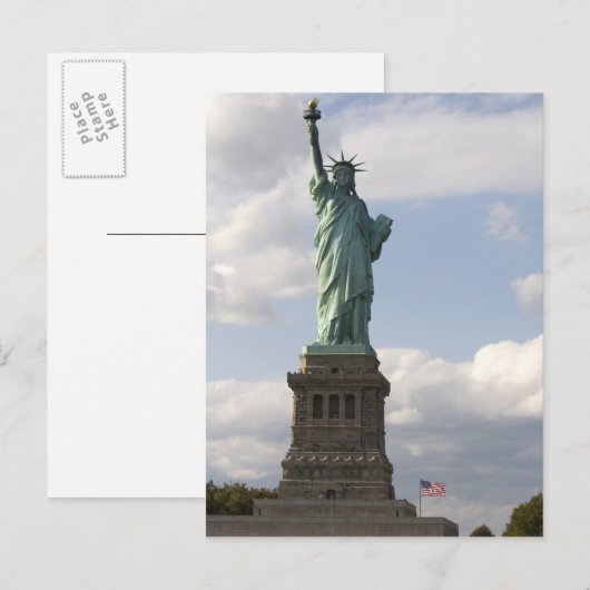 Vrijheidsbeeld op het eiland Liberty in New York Briefkaart (Voorkant / Achterkant)