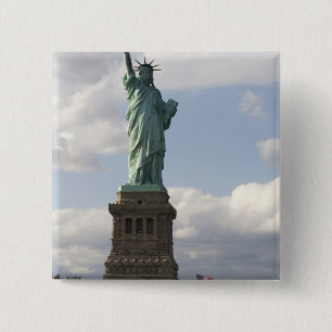 Vrijheidsbeeld op het eiland Liberty in New York Vierkante Button 5,1 Cm