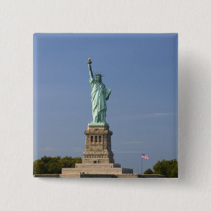 Vrijheidsbeeld op het eiland Liberty in New York Vierkante Button 5,1 Cm