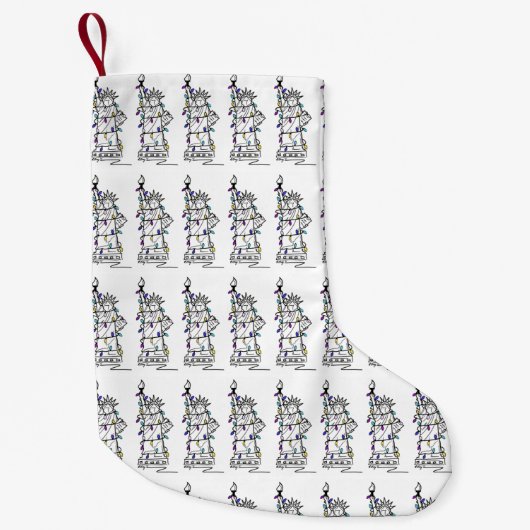 Vrijheidsbeeld Paarse NYC New York Hanukkah Kleine Kerstsok (Voorkant)