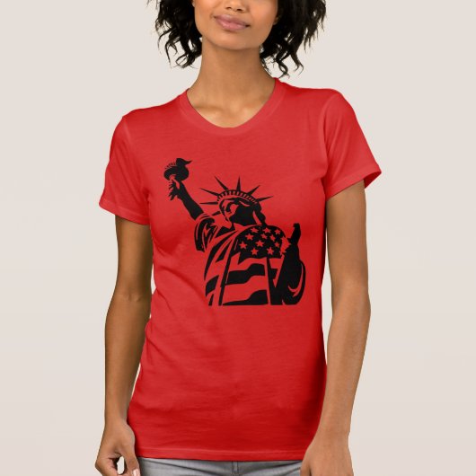 Vrijheidsbeeld Patriottisch Dames T-Shirt - 4e (Voorkant)
