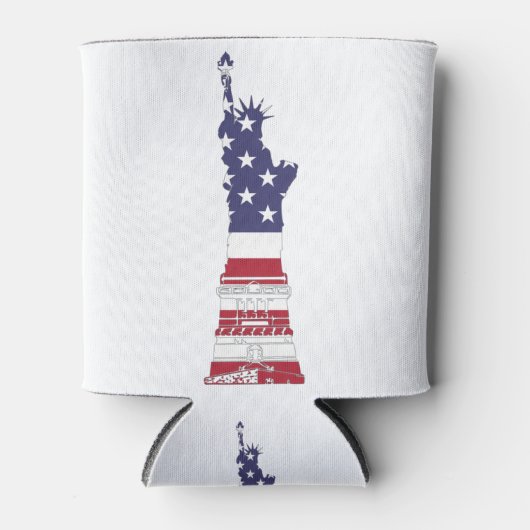 Vrijheidsbeeld Patriottische vlag Blikjeskoeler (Voorkant)