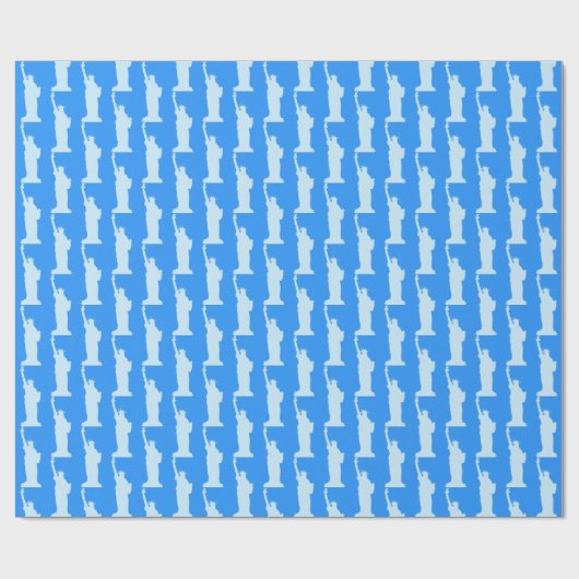 Vrijheidsbeeld Patroon Elegant Blauw New York Cadeaupapier (Vlak)