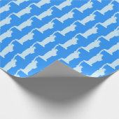 Vrijheidsbeeld Patroon Elegant Blauw New York Cadeaupapier (Hoek)