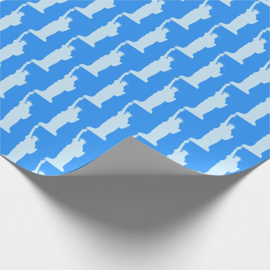 Vrijheidsbeeld Patroon Elegant Blauw New York Cadeaupapier (Hoek)