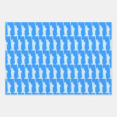 Vrijheidsbeeld Patroon Elegant Blauw New York Inpakpapier Vel (Voorkant 2)