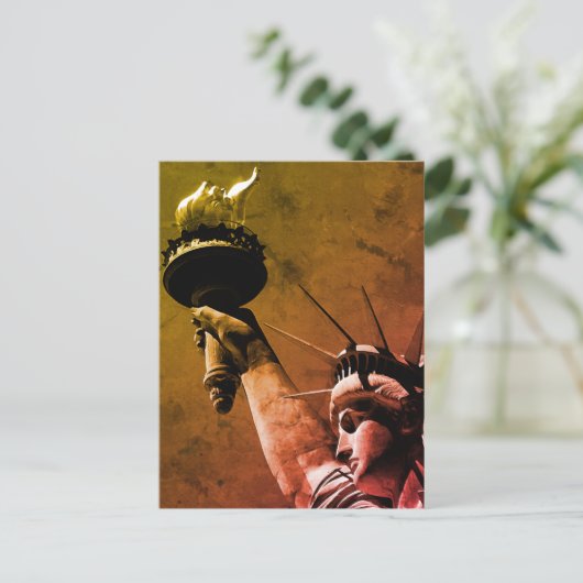 Vrijheidsbeeld Pop Art Autumn Colors Briefkaart (Staand voorkant)