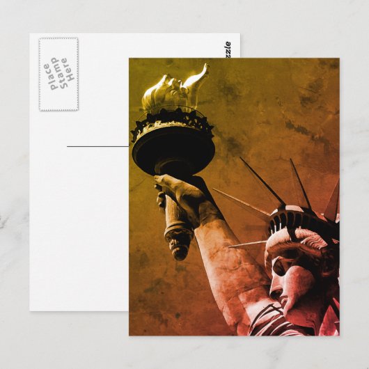 Vrijheidsbeeld Pop Art Autumn Colors Briefkaart (Voorkant / Achterkant)