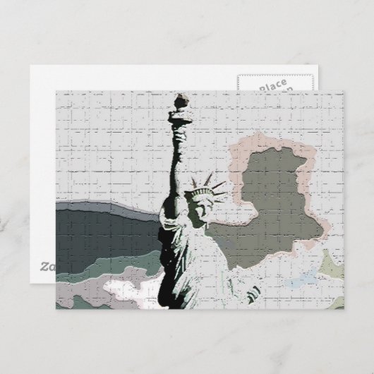 Vrijheidsbeeld Pop Art Briefkaart (Voorkant / Achterkant)