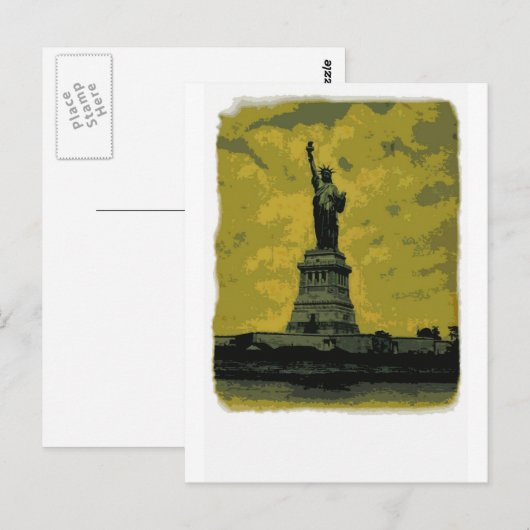 Vrijheidsbeeld Pop Art Briefkaart (Voorkant / Achterkant)