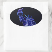 Vrijheidsbeeld Pop Art Ovale Sticker (Tas)