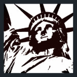 Vrijheidsbeeld Pop Art Poster<br><div class="desc">New York City - United States National and City Symbol Statues, Monuments and Buildings - Statue of Liberty Photo Artwork - Statue of Liberty Silhouette Pop Art Style Black & White Artwork</div>