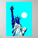 Vrijheidsbeeld Pop Art Poster<br><div class="desc">New York City - United States National and City Symbol Statues,  Monuments and Buildings - Statue of Liberty Photo Artwork</div>