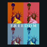 Vrijheidsbeeld Pop Art Poster<br><div class="desc">US National Symbol Statues, Monuments and Buildings - Statue of Liberty Pop Art Style Black & White Poster</div>