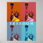 Vrijheidsbeeld Pop Art Poster<br><div class="desc">US National Symbol Statues,  Monuments and Buildings - Statue of Liberty Pop Art Style Black & White Poster</div>