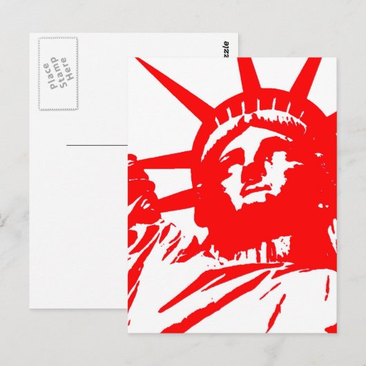 Vrijheidsbeeld Pop Art USA Symbol Briefkaart (Voorkant / Achterkant)