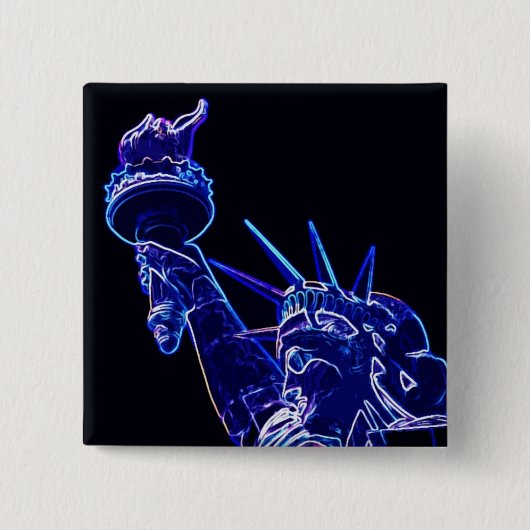 Vrijheidsbeeld Pop Art Vierkante Button 5,1 Cm (Voorkant)