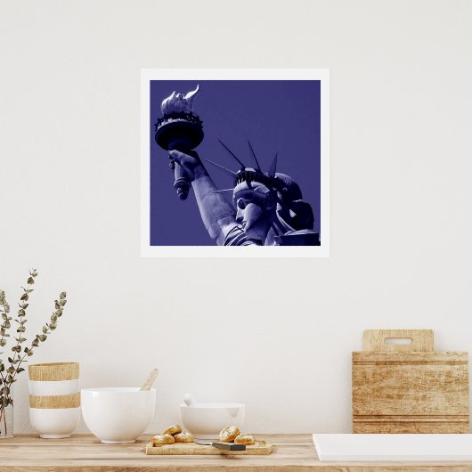 Vrijheidsbeeld Poster Afdrukken met witte grenzen (Keuken)