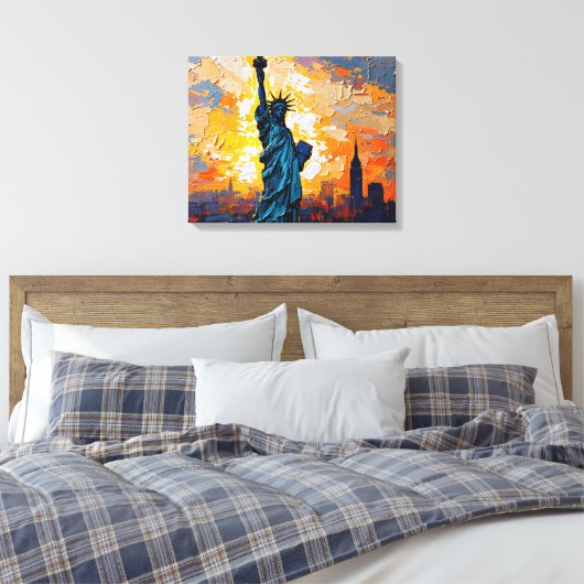 Vrijheidsbeeld Premium Canvas Afdruk (Insitu (Slaapkamer))