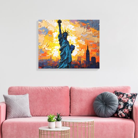 Vrijheidsbeeld Premium Canvas Afdruk (Insitu (Woonkamer))