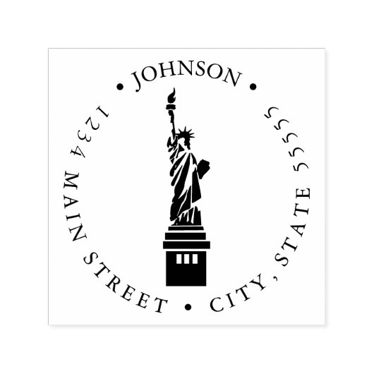 Vrijheidsbeeld Retourlabel Zelfinktende Stempel (Design)