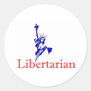 Vrijheidsbeeld - Retro Libertarian-pictogram Ronde Sticker