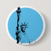 Vrijheidsbeeld Ronde Button 7,6 Cm (Voorkant)