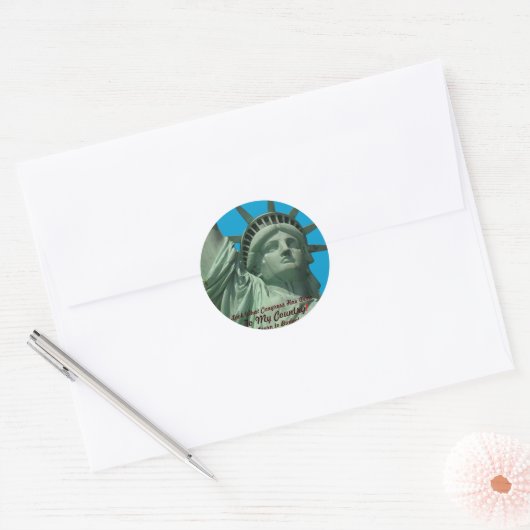 Vrijheidsbeeld Ronde Sticker (Envelop)