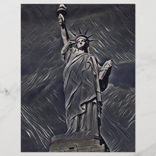 Vrijheidsbeeld schilderij flyer (Voorkant)