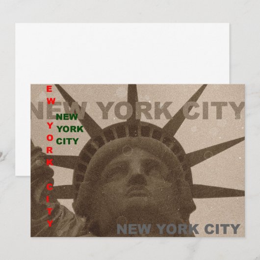 Vrijheidsbeeld Sepia Tones Uitnodiging (Voorkant / Achterkant)