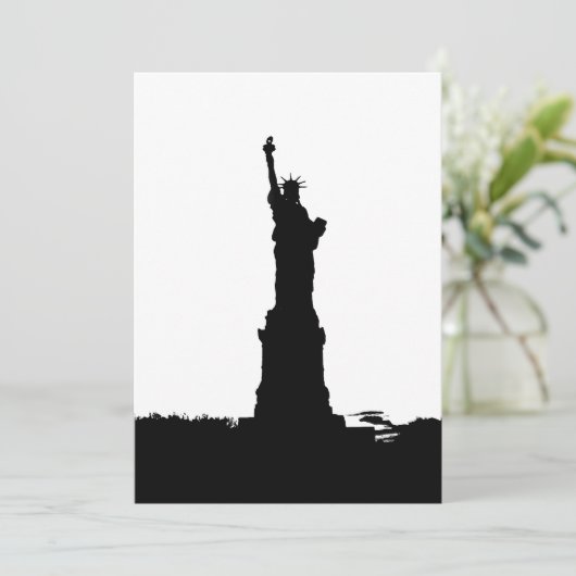 Vrijheidsbeeld Silhouet Uitnodiging (Staand voorkant)