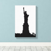 Vrijheidsbeeld Silhouet Verpakt Canvas (Insitu (Houten vloer))