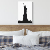 Vrijheidsbeeld Silhouet Verpakt Canvas (Insitu (Slaapkamer))